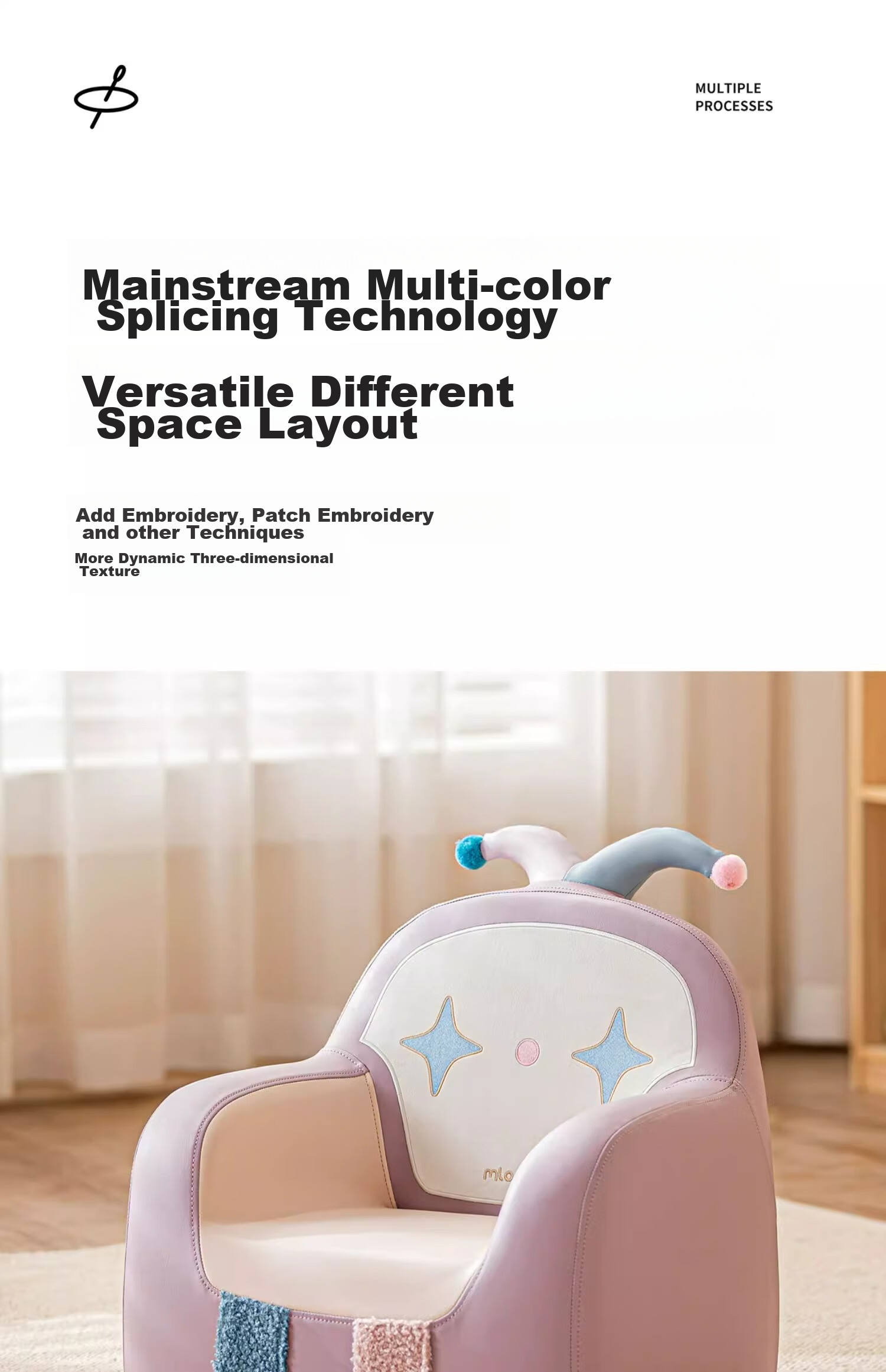 Manlong Children's Sofa, Cute Cartoon Design for Girls And Boys, Small Sofa Stool, Space Capsule Seat - Pippi The Clow 17