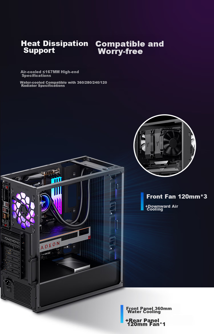JONSBO C6 White MATX Case (Four MESH Panels / 3 Fan Positions / Front Type-C / ATX Power Supply / ≤75mm Radiator / 200-255mm Graphics Card) 12