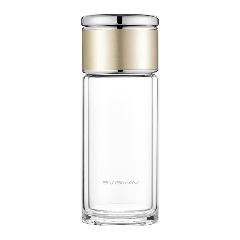 BVGMAV British Tea Infuser Glass Cup for Men And Women, Double-Layer Glass Water Mug, Portable Car Cup, High-End Gift