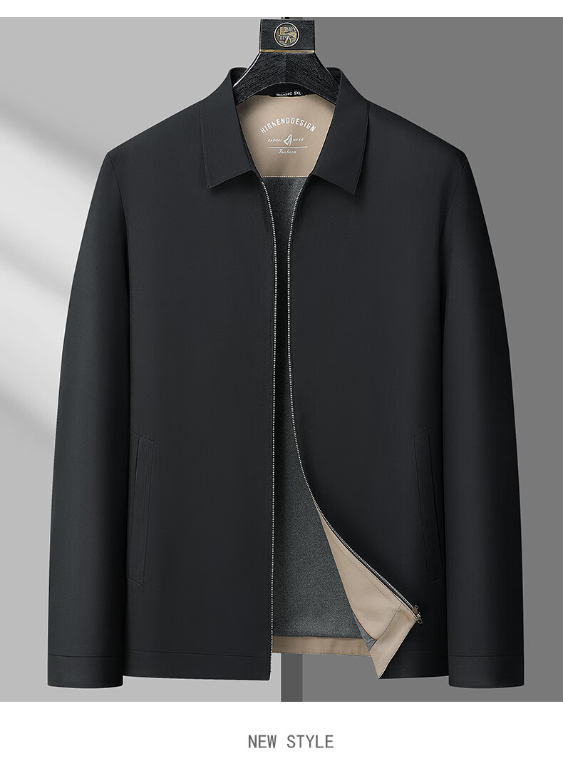 Ayoupang Large Size Business Executive Jacket for Middle-Aged And Elderly Men, Lapel Collar Coat, Black, 4XL (200-220 Jin) 16