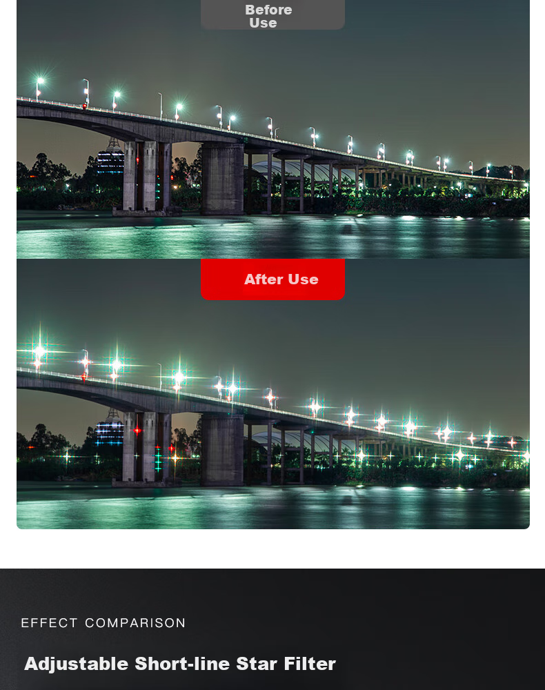 Kase Starlight Filter, Starburst Filter, 82mm Kase II Magnetic Adjustable Short-Line Four-Line Diffusion Filter for Night Photography, Fireworks, And Starry Sky Shooting 5
