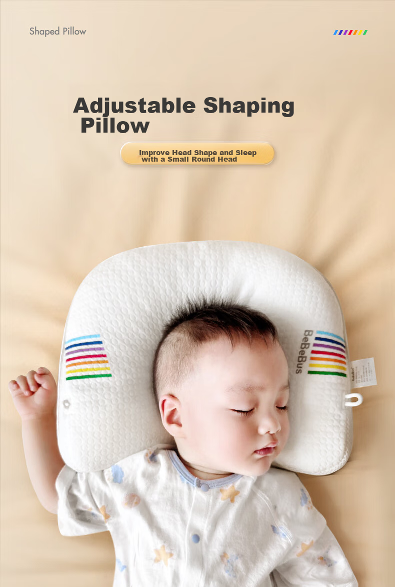 Bebebus Infant Shaping Pillow for 0-6 Months, Round Head Correction, Baby Pillow for 0-1 Year Old, Anti-Bacterial And Anti-Mite Model 2