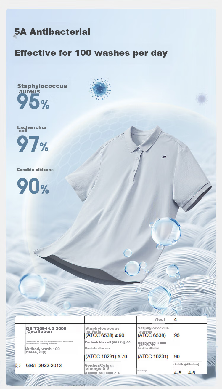JD Original [Lightning Quick-Dry] Men's Short-Sleeve Polo Shirt, Men's T-Shirt, Men's Clothing, Navy Blue, M 6