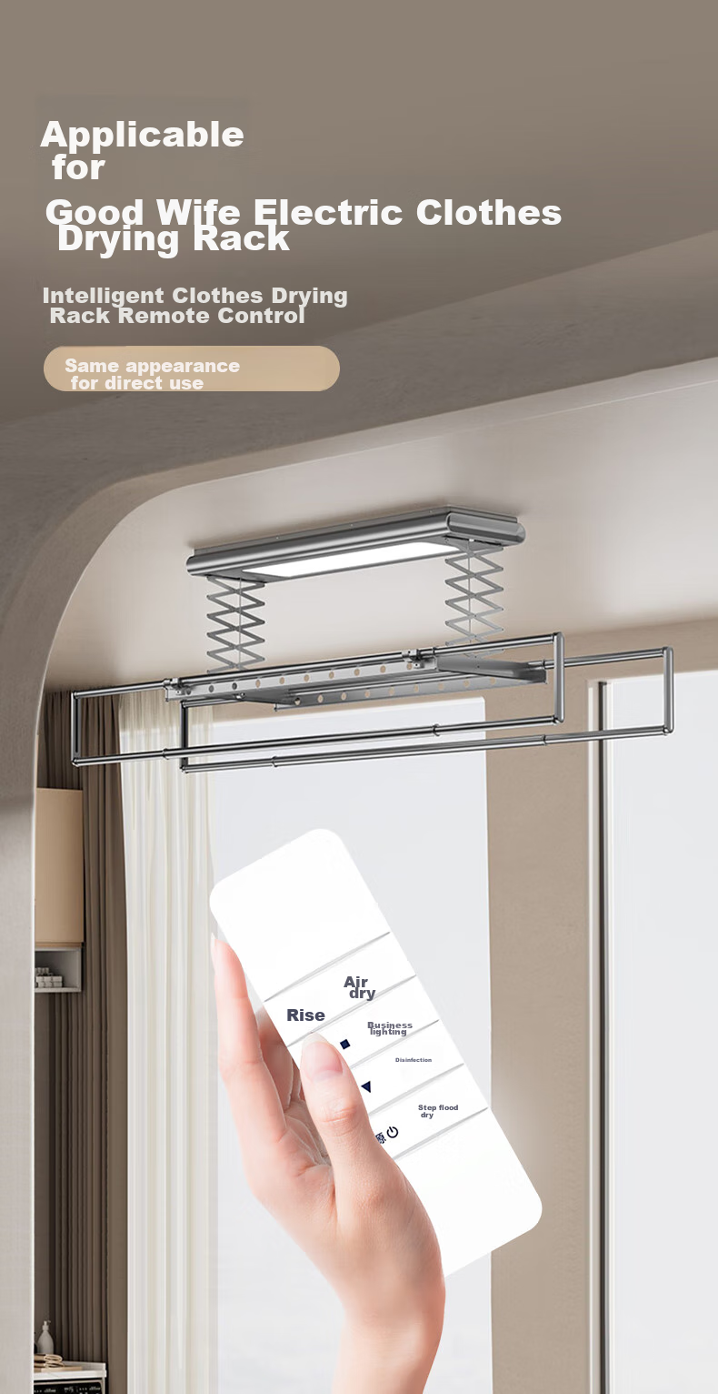 Muhouyingxiong Compatible Remote Control for Good Wife Electric Clothes Drying Rack, First And Second Generation Smart Lifting Electric Clothes Drying Rod, Same Appearance As Buttons And Usable 1