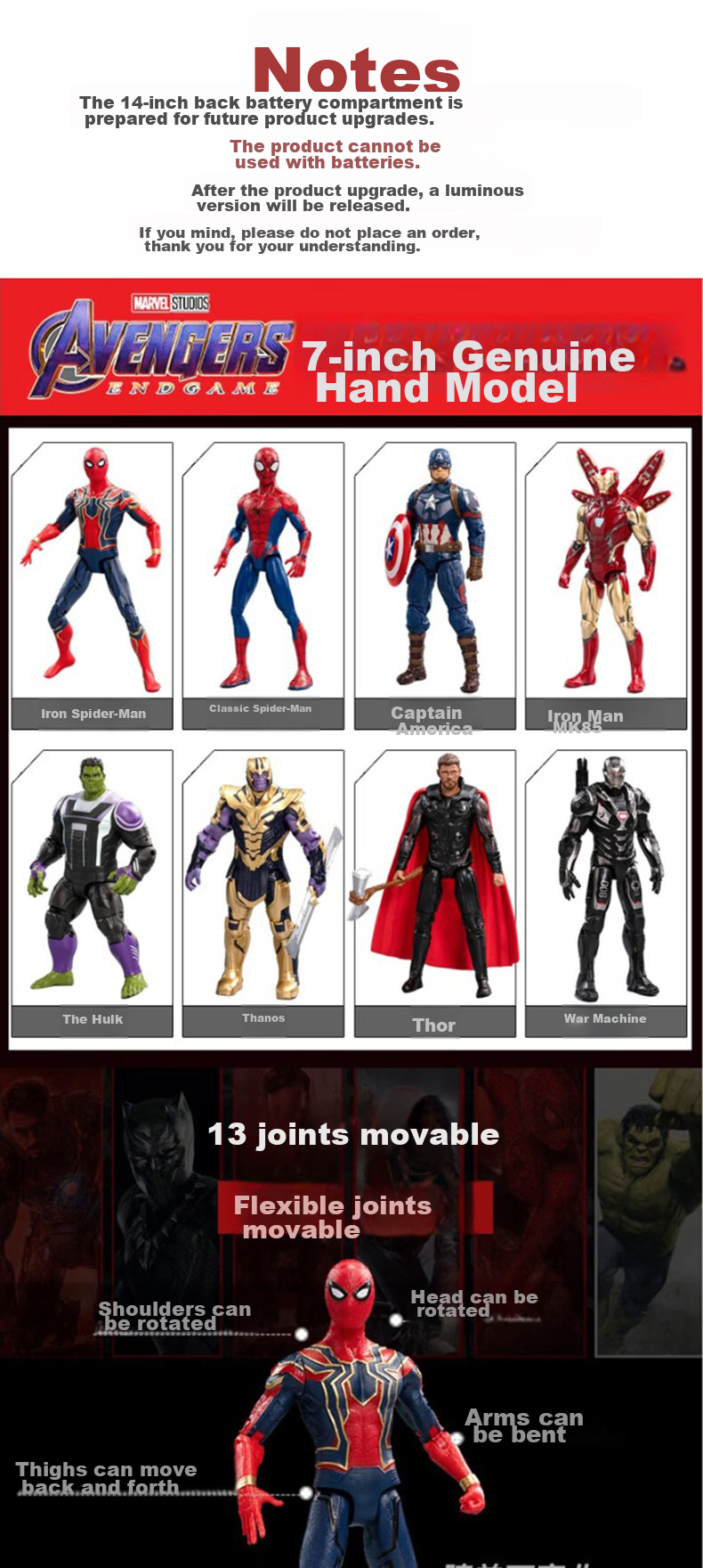 Marvel 7-Inch Iron Spider with Articulated Joints Action Figure Display, Birthday Gift for Boys 1