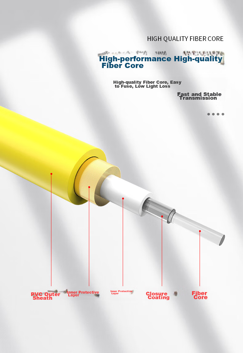 Guanghang Telecom-Grade Fiber Optic Patch Cable LC-LC Single-Mode Dual-Core 3-Meter Indoor Fiber Optic Cable, Low Smoke Zero Halogen Environmentally Friendly Outer Sheath, Transceiver Pigtail GH-LL03 5