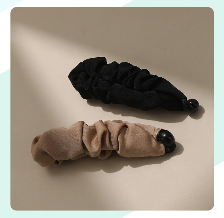 CHIMERA 2 Pieces Fabric Non-Slip Vertical Clips, Medium Size Hairpins, Full Bun Maker, High Ponytail Banana Clip, Mid-Autumn Festival Gift 7