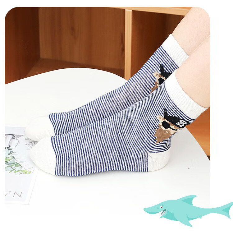 LangSha Children's Socks for Boys, Spring And Summer Cotton Socks, Comfortable Breathable Casual Sports Socks for Boys, Small to Big Kids Mid-Calf Socks 16