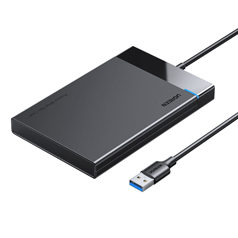 UGREEN USB3.0 External Hard Drive Enclosure, 2.5-Inch Portable Hard Drive Case, Compatible with Laptop And Desktop Computers, SATA Interface for SSD And Mechanical Hard Drives
