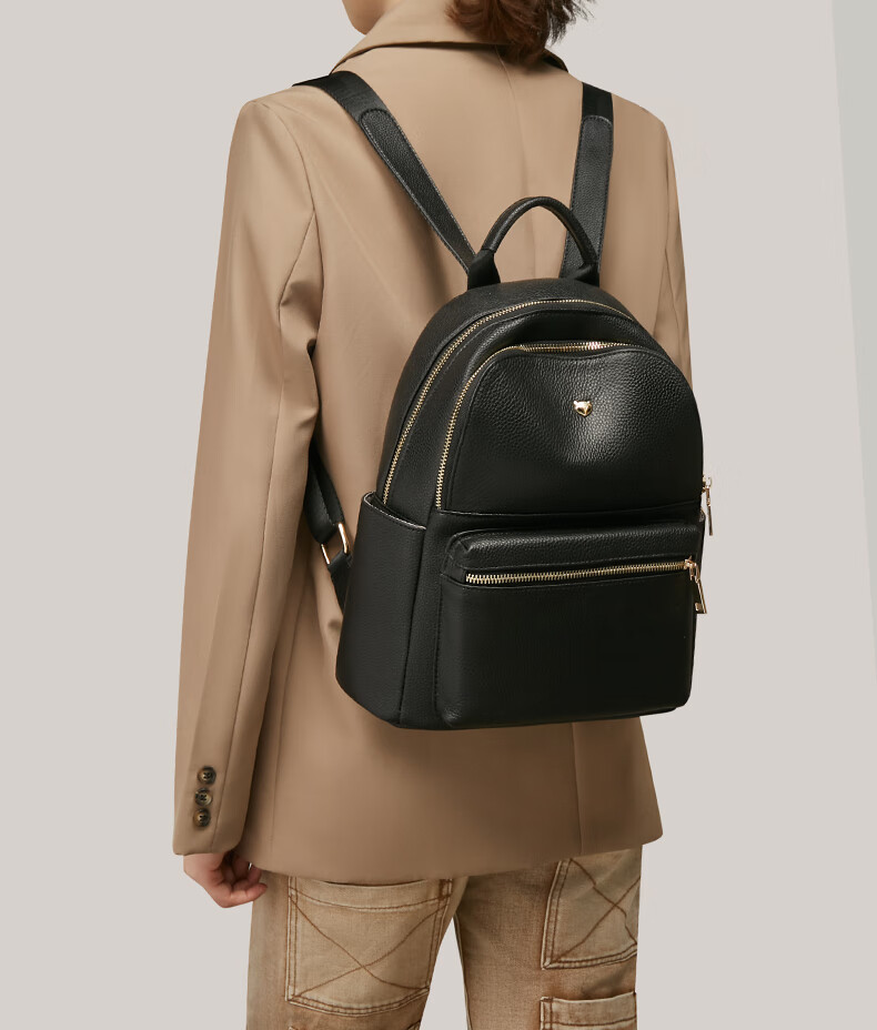FOXER Leather Women's Backpack Large Capacity School Bag Sports Travel Bag Luxury Girlfriend Birthday Gift 9
