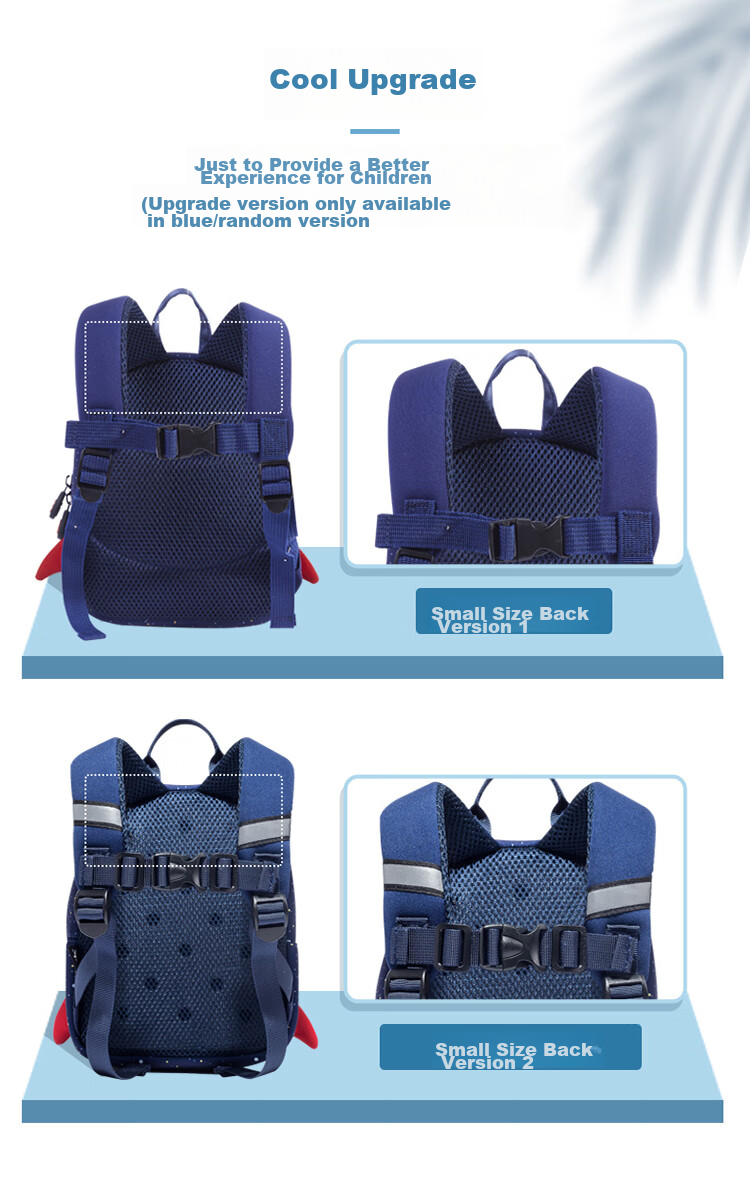 UEK Anti-Lost Backpack for Boys And Girls Aged 1-3 Kindergarten Anti-Lost Rocket Large Blue Children's Small Schoolbag 18