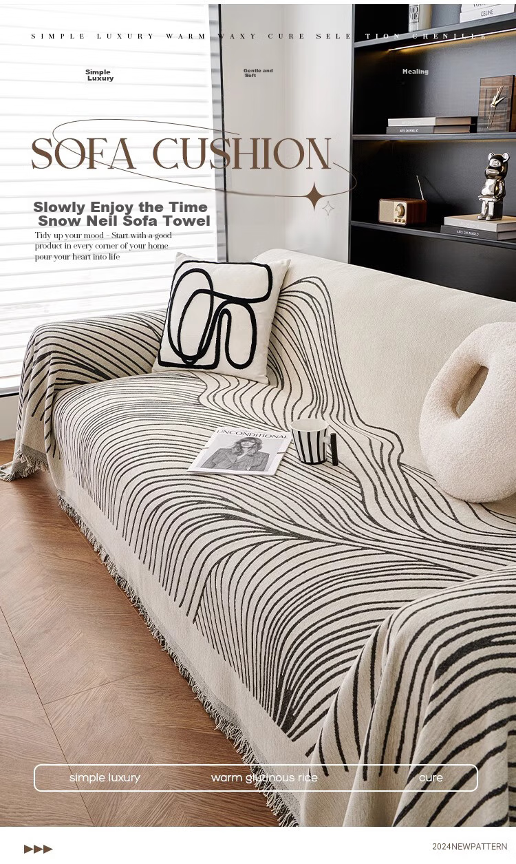 AVIVI Sofa Cover, Full Coverage for All Seasons, Autumn And Winter, Non-Slip Sofa Slipcover, Protective Pad, Cover Cloth, 180*420 Cm, Dotted Patter 1