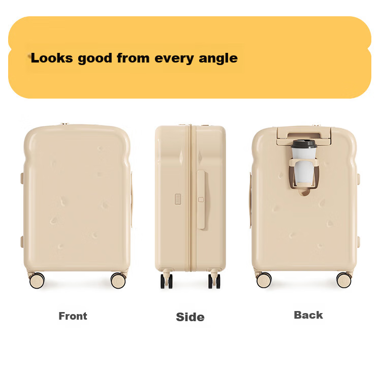HLA Stylish Luggage, Large Capacity Suitcase, Women's Check-In Travel Case with Password Lock, Tuxedo Chocolate Color, 24 Inches 9