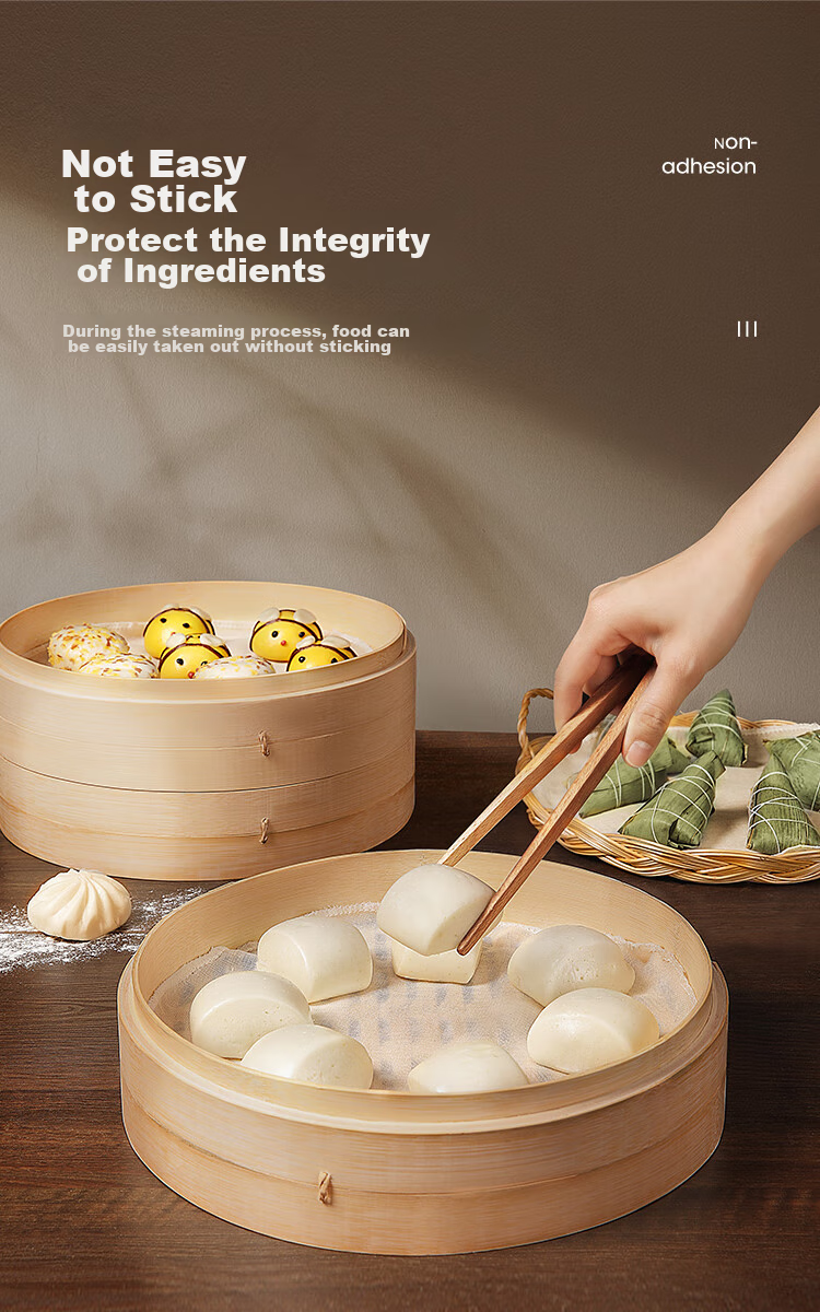 MARYYA Steamer Cloth, Pure Cotton Gauze, 30cm Large Size, for Food Use, Steamer Pad for Buns, Dumplings, Non-Stick Filter Cloth, Steamer Liner 6