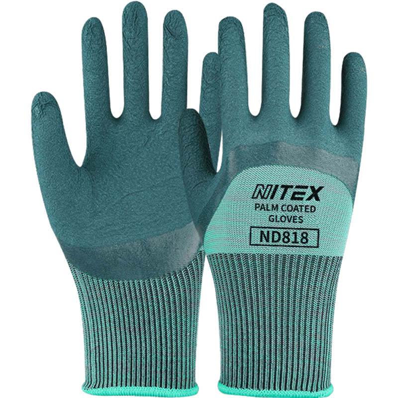 SHENGLI Safety Gloves, Construction Site Gloves, Reinforced Wear-Resistant Non-Slip Gloves for Delivery, Warehouse, And Construction Work, Thickened Rubber Foam ND818, 12 Pairs/pack