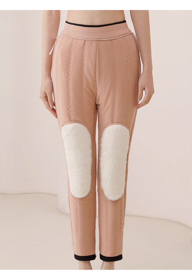 LangSha Wool Thermal Pants for Women, Outdoor Wear, Winter, Extra Thick, Cold-Resistant, Knee Protection for Northeast China, Thick High-Waist Large Size Cotton Pants, Base Layer Pants 24