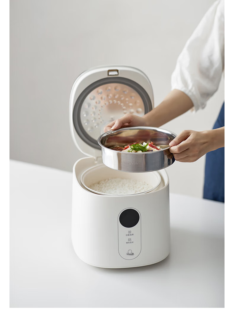 Olayks Instant Rice Cooker, Small 3L Capacity for 2-6 People, Inner Pot, 24-Hour Smart Reservation, Multifunctional Home Rice Cooker with Steamer Basket 7
