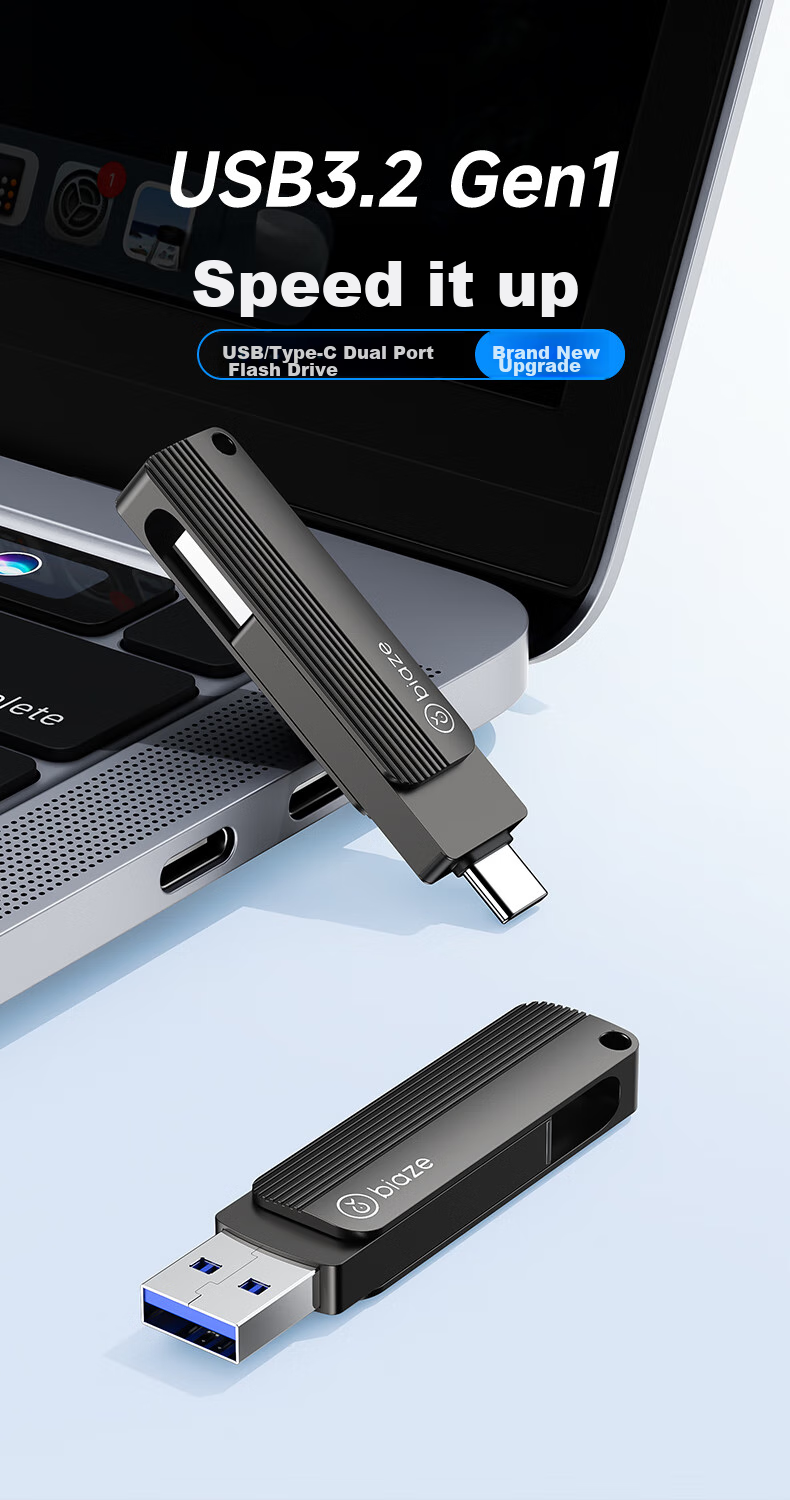 BIAZE 256GB Type-C Dual Interface Phone USB Flash Drive, USB3.2 High-Speed Dual-Purpose USB Drive, Compatible with Android, Apple Phones And Computers, Universal Flash Drive UP-05 2