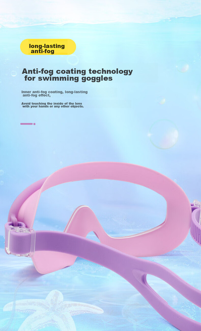 COCOLIC Children's Large Frame Swimming Goggles, Waterproof Anti-Fog HD Diving Equipment for Ages 3-12 CO-9100 PINK 5