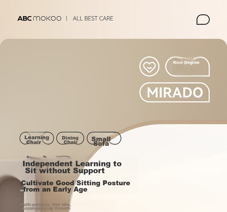 ABCMOKOO Baby Learning Seat Chair, Spine-Friendly, Anti-Rollover, Baby Sitting Aid, Sofa Dining Chair - Moke Xingling 2