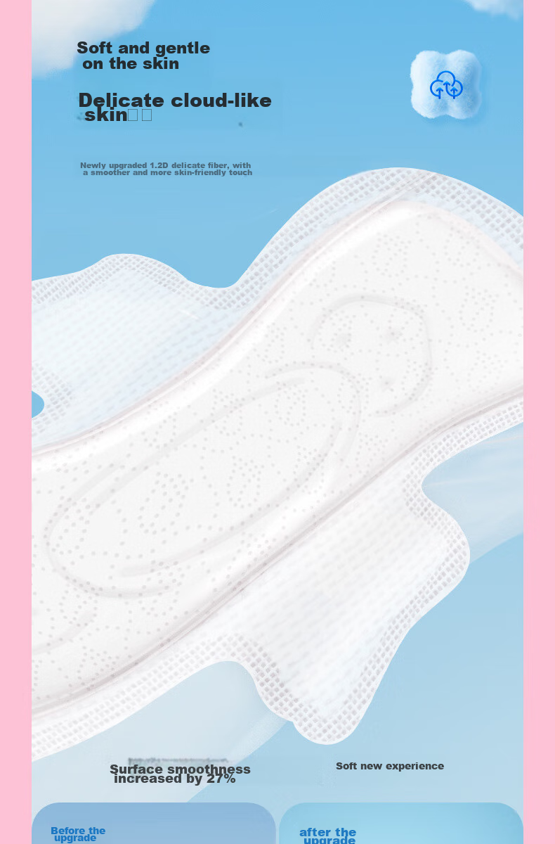 SPACE 7 Girls Ultra-Thin Breathable 100% Pure Cotton Skin-Friendly 106 Pieces Day And Night Combination Sanitary Napkins [New National Standard Certified] 3