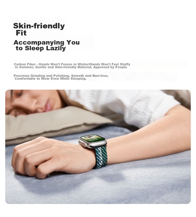 PITAKA Compatible with Apple Watch Bands for Apple Watch Ultra 2/S9/S8/7/6/5/4/3/SE, Carbon Fiber Magnetic Watch Band, Modern Style, Full Size, Universal Fit 9