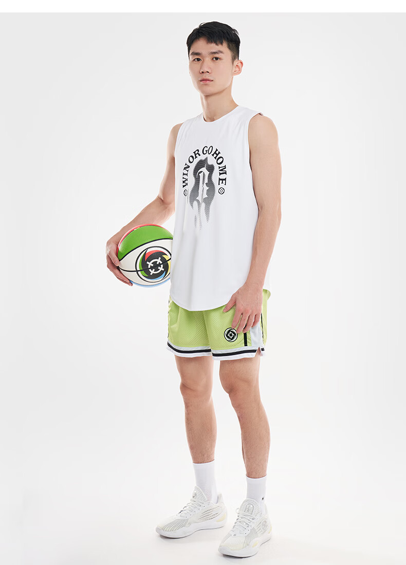 RIGORER Men's Shorts, 2024 Spring Style, Basketball Running Training Shorts, Casual Breathable Sports Pants, Pure White 28
