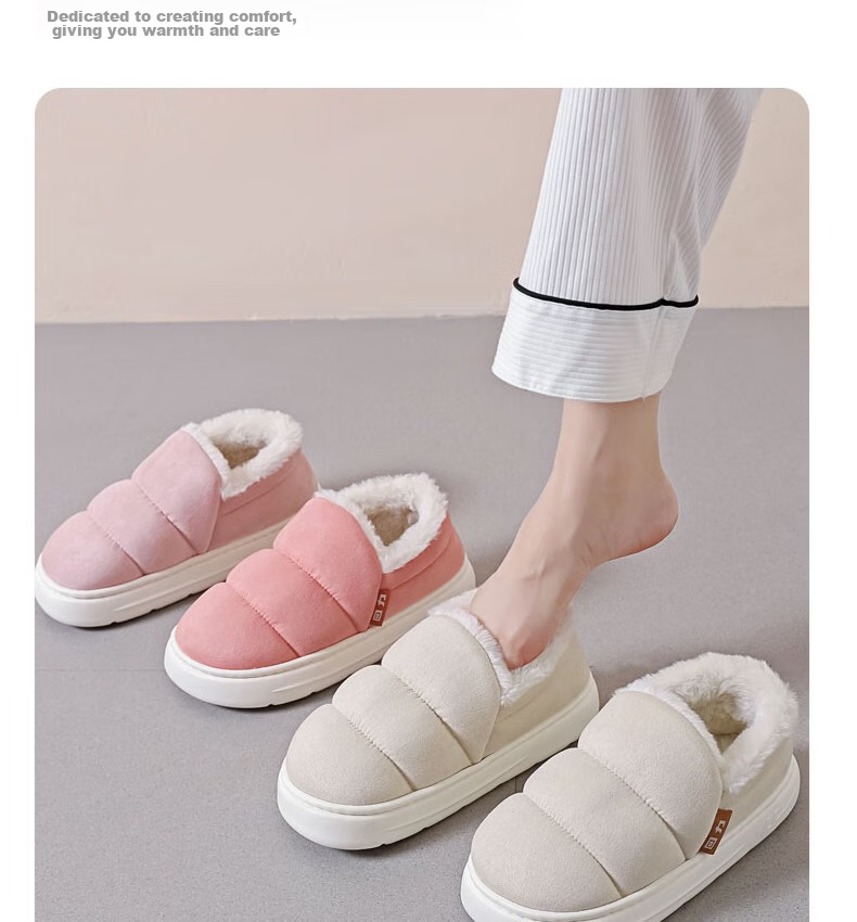 Huili Cotton Slippers with Cotton Lining, Warm And Thick, Suitable for Indoor And Outdoor Wear, Non-Slip, HL0795, Pink, Size 38-39 14