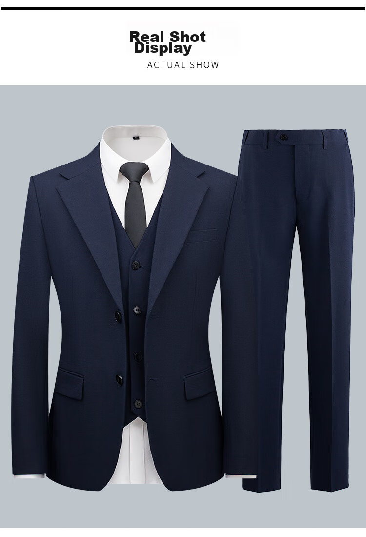 Patuowa Men's Suit Set, Slim Fit Professional Formal Wear, Men's Business Suit, Wedding Attire, Black, 4XL 11