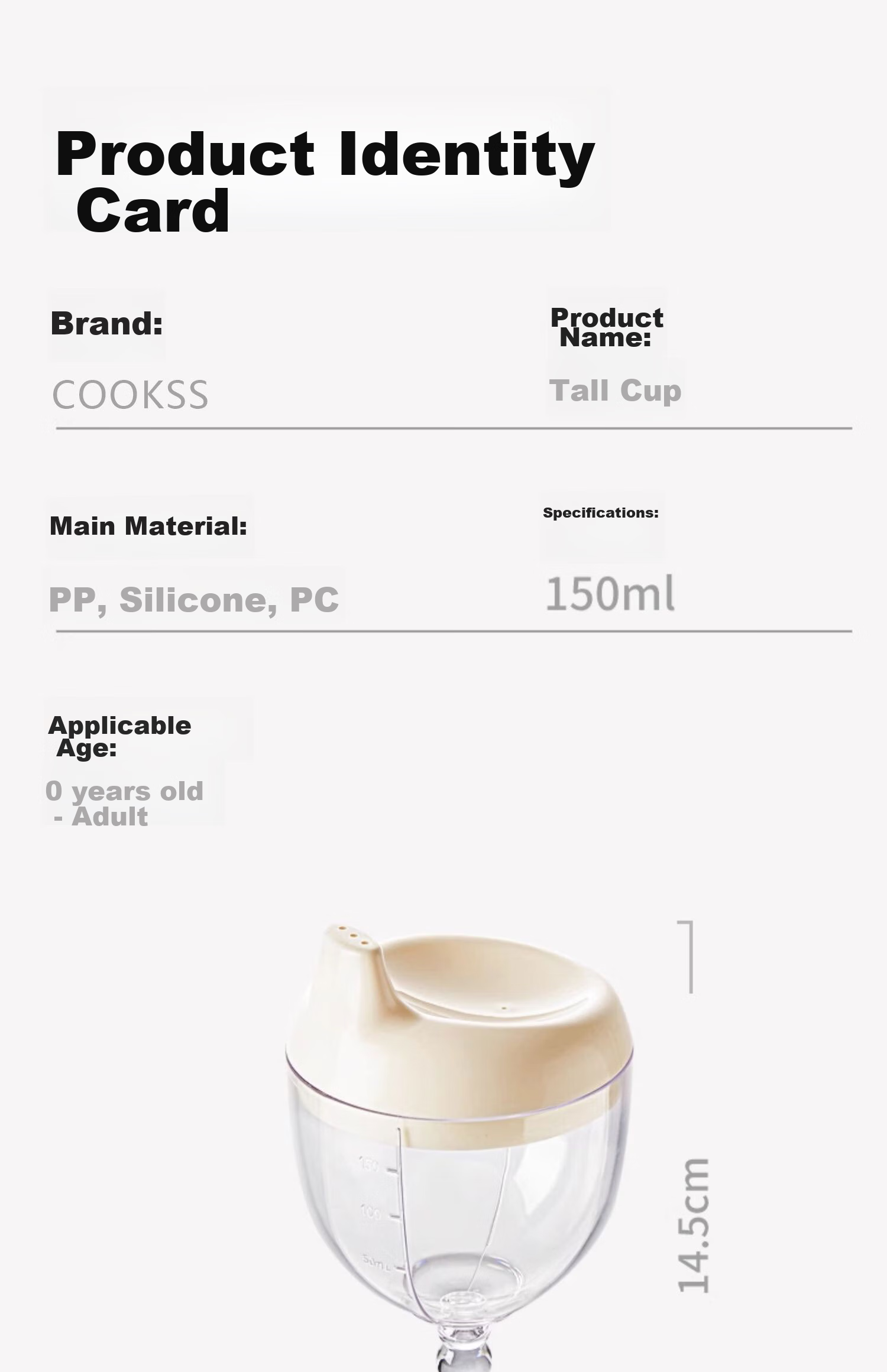 COOKSS Squeeze Cup Training Drinking Cup Baby Silicone Spout Cup Straw Bottle for 6+ Months Baby 19