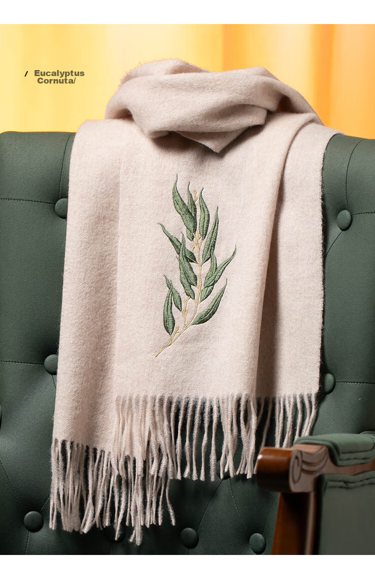 Shanghaigushi 100% Wool Scarf Gift Box, Winter Warmth, Embroidered Neckwear for Men And Women, Birthday Gift for Mom Or Teacher, National Day Present 24