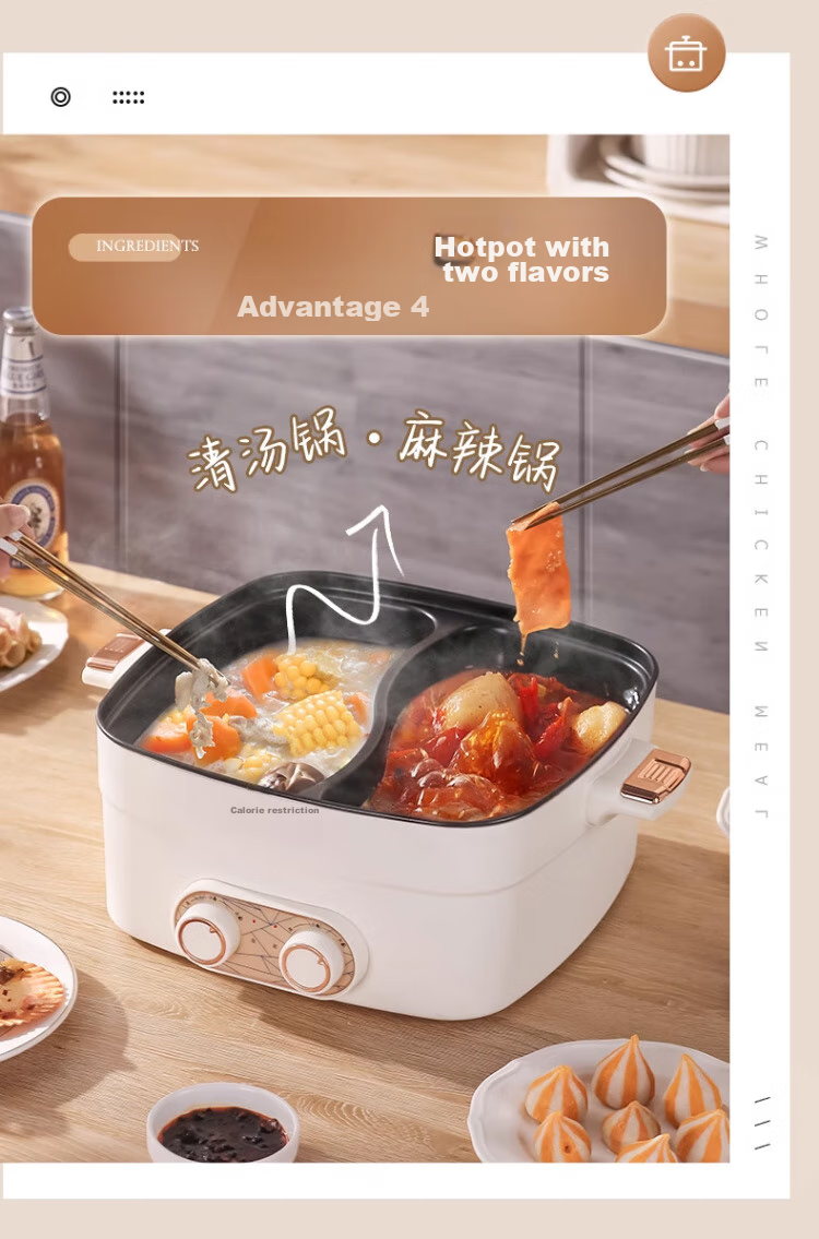 Royalstar Dual-Sided Electric Hot Pot And Wok, Multi-Functional Home Cooking Appliance, All-In Grill, Stir-Fry And Boil Function, 6L Large Capacity Non-Stick Electric Cooker RHG-136B(Y) 16