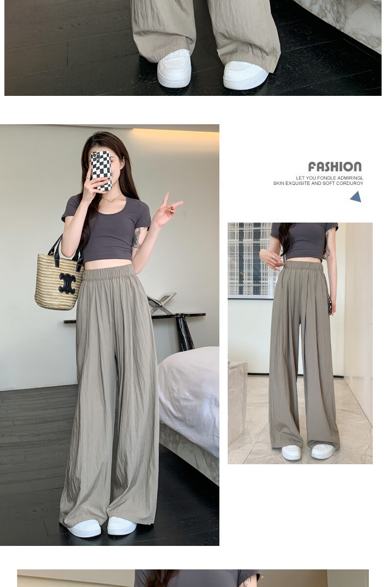 LangSha Ice Silk Wide-Leg Pants Women Summer Thin High Waist Draped Zen Lazy Yamamoto Style Cotton Linen Casual Pants 16