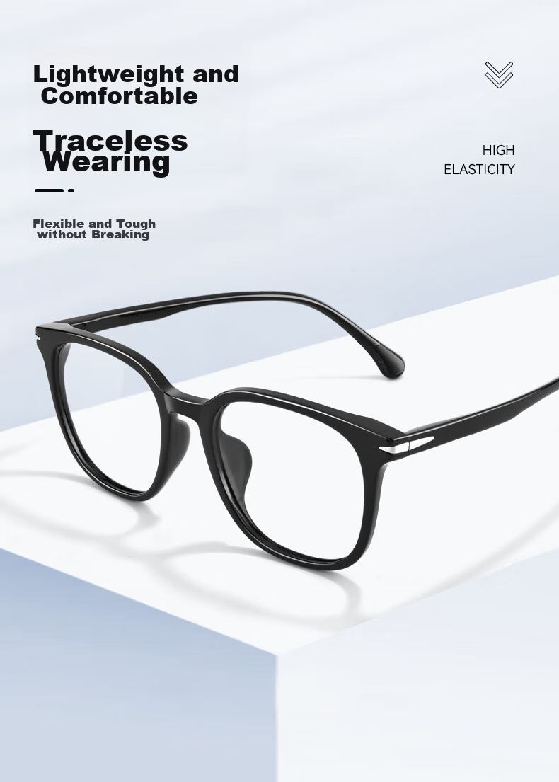 ZEISS Lenses, Myopia Prescription Available, TR90 Frame, Glossy Black, Ouna Non-Prescription Blue Light Blocking (Try-On) 1