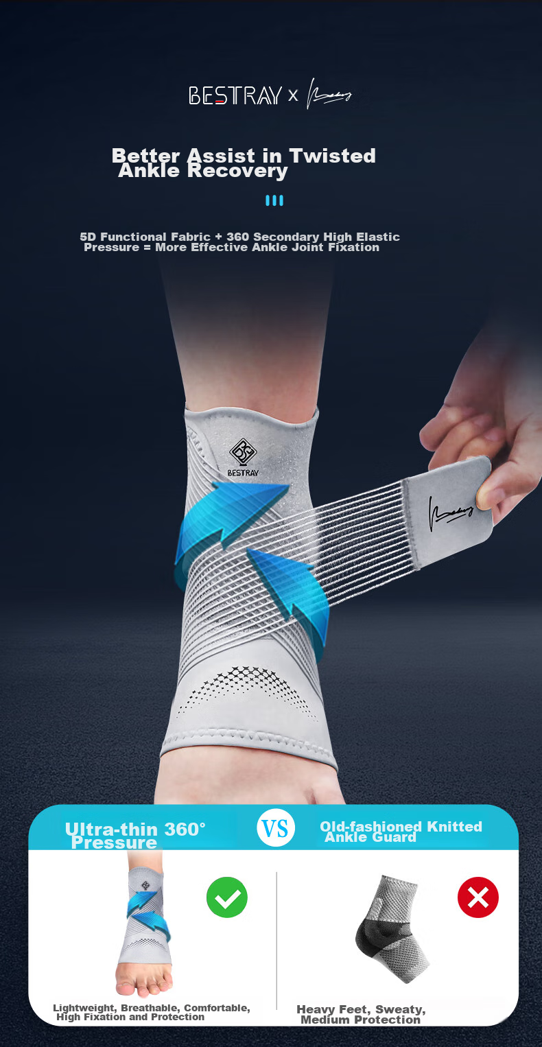 Bestray Ultra-Thin Ankle Brace for Sprains, Post-Injury Sports Basketball Wrist Support, Lightweight Ankle Protection Sleeve 8