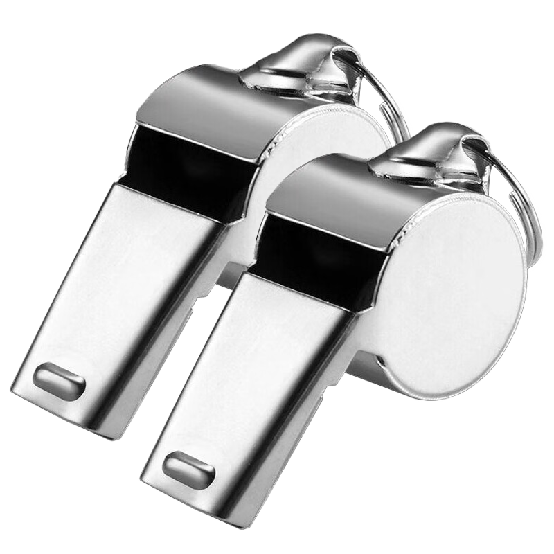JAJALIN Whistle [2-Pack], Outdoor Referee Whistle, Basketball Football Volleyball Sports Competition Training Whistle, Silver Color