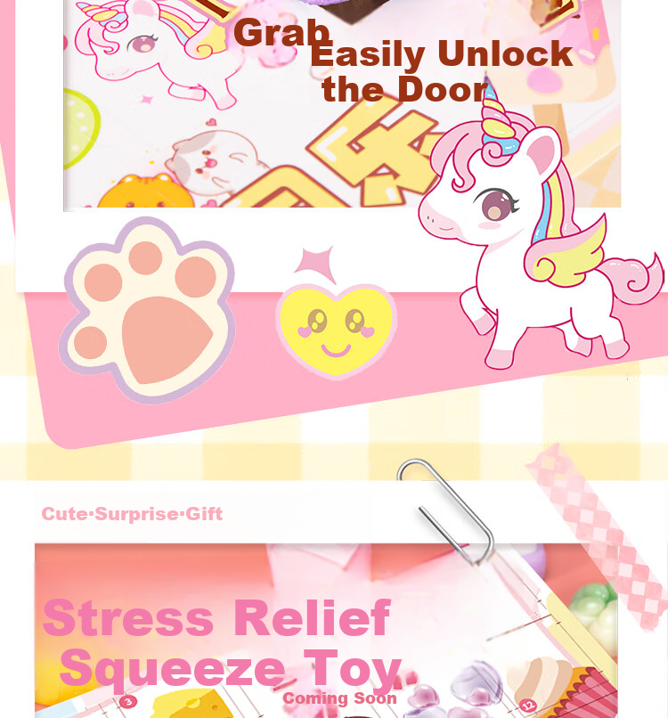Huangen, Unboxing Surprise Box, Hole-Punch Toy, Poke Fun, Lucky Draw, Girls' Birthday Gift, for Ages 4-12 5