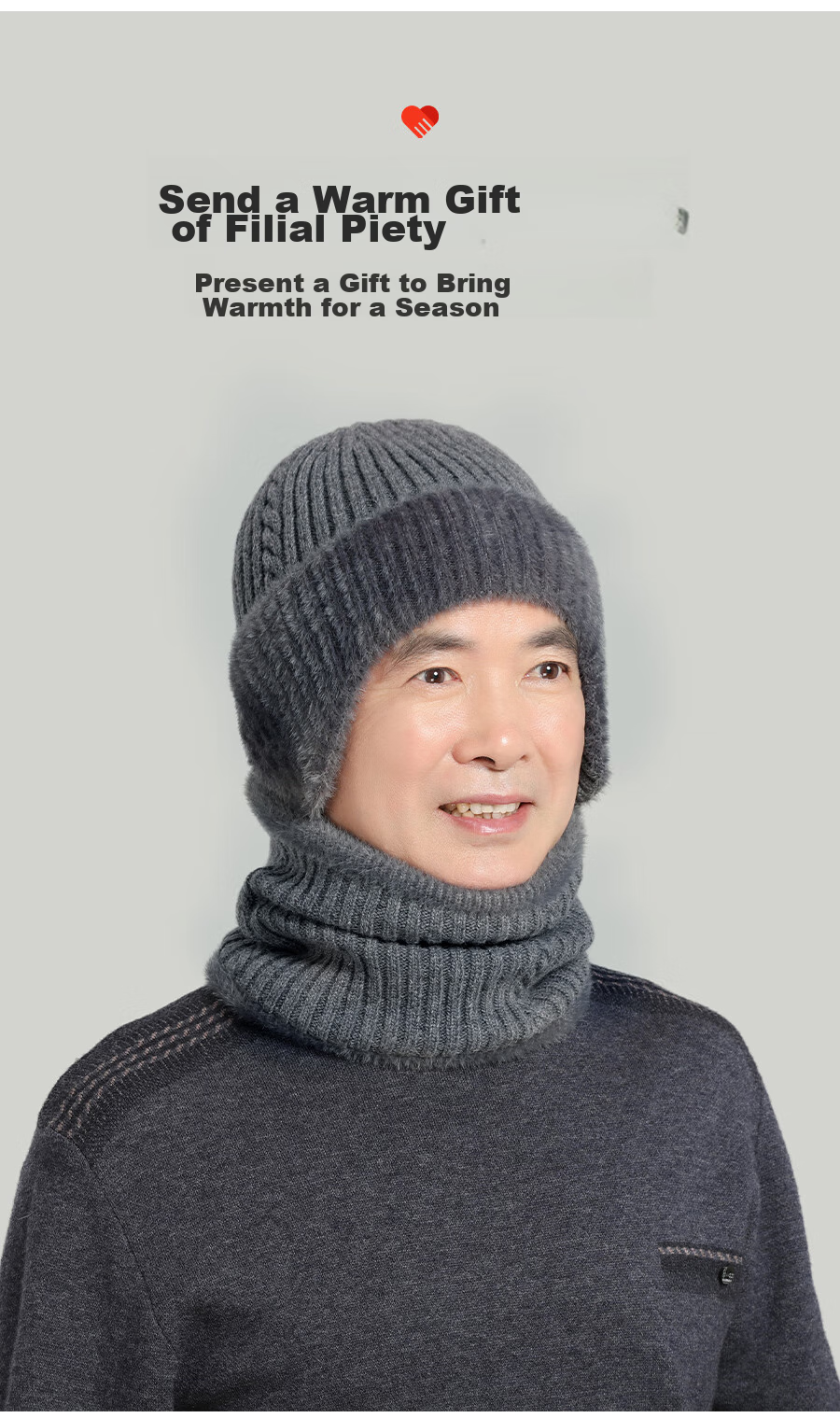 Hengyuanxiang Men's Hat for Autumn And Winter Warmth, Thick Wool Knit Cap for Middle-Aged And Elderly, Birthday Gift for Dad Or Grandpa 3