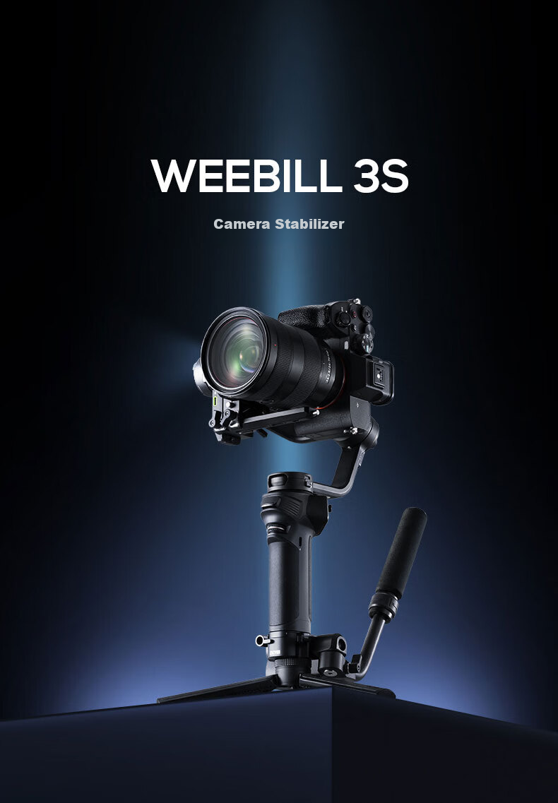Zhiyun WEEBILL 3S Camera Stabilizer Handheld Gimbal, Anti-Shake Professional Handheld Shooting for Commercial Use, 3kg Load Capacity, DSLR And Mirrorless Camera Gimbal Kit 6