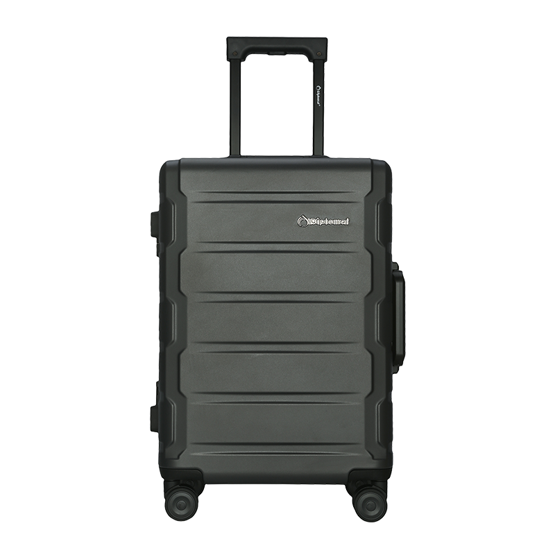 Diplomat Aluminum Frame Trolley Suitcase Travel Luggage Password Lock Case for Men And Women TC-26023 Iron Gray 24 Inch