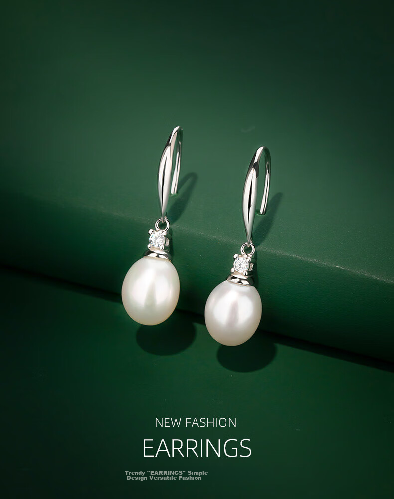 Qlady Baroque Pearl Stud Earrings for Women, Luxury High-End 2026 New Style Elegant Silver Needle Earrings, Birthday Gift 1