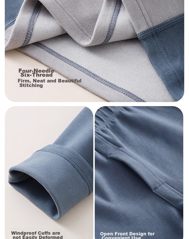 YUZHAOLIN Thermal Underwear Set for Men, Middle And High School Students, Autumn And Winter Fleece-Lined Top And Bottom, Cotton Sweater for Older Childre 20