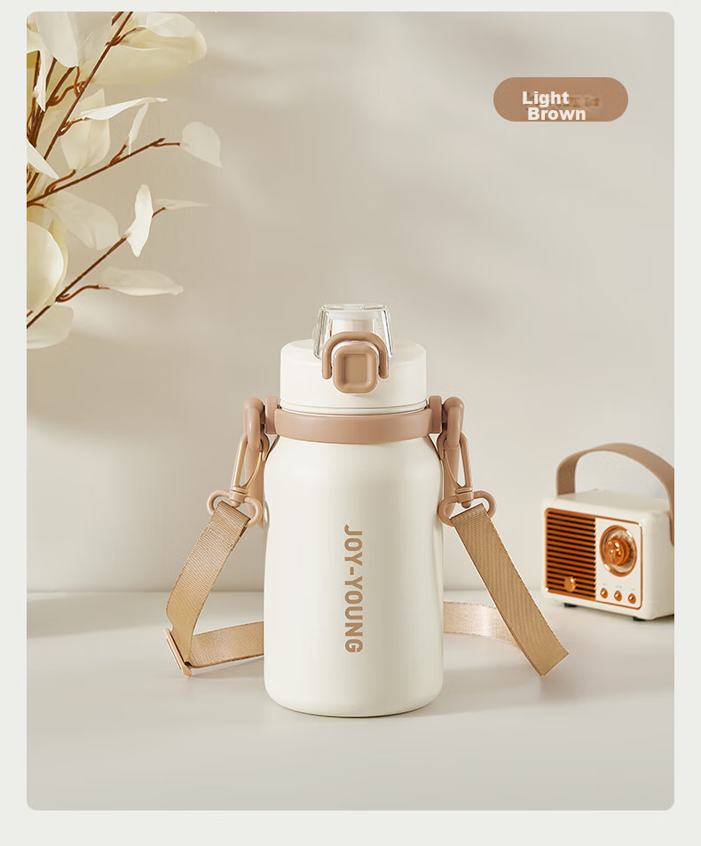 Joyoung Insulated Cup, 316L Stainless Steel, Large Capacity Water Bottle, for Students And Women, Portable Outdoor Cup, 1L, White 19