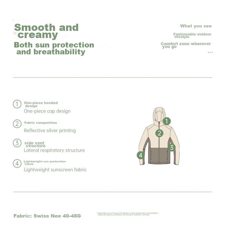 TECTOP Sun Protection Clothing, Summer UV-Resistant Couple Style, Outdoor Travel Top, 2422153FS New Khaki XL 2