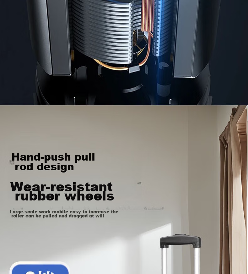 JIEBA BF535, Power 1000W, Wind Speed 25m/s, Floor Blower, Toilet Floor Dryer, Carpet Dryer, Blower (With Wheels + Handle) 7
