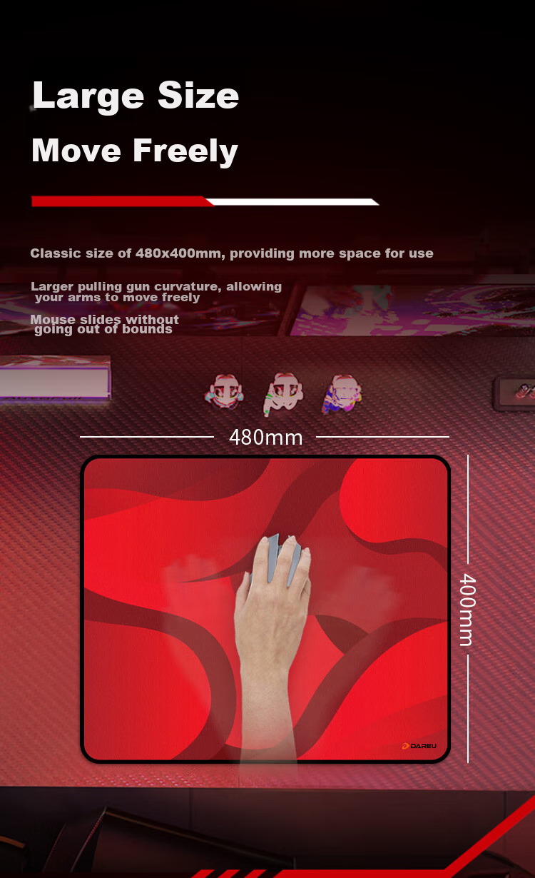 Dareu Gaming Mouse Pad Large FPS Saturn Balanced Control Mat 460x400x4mm Thickened Edges CS:GO/WASD Desk Mat 5