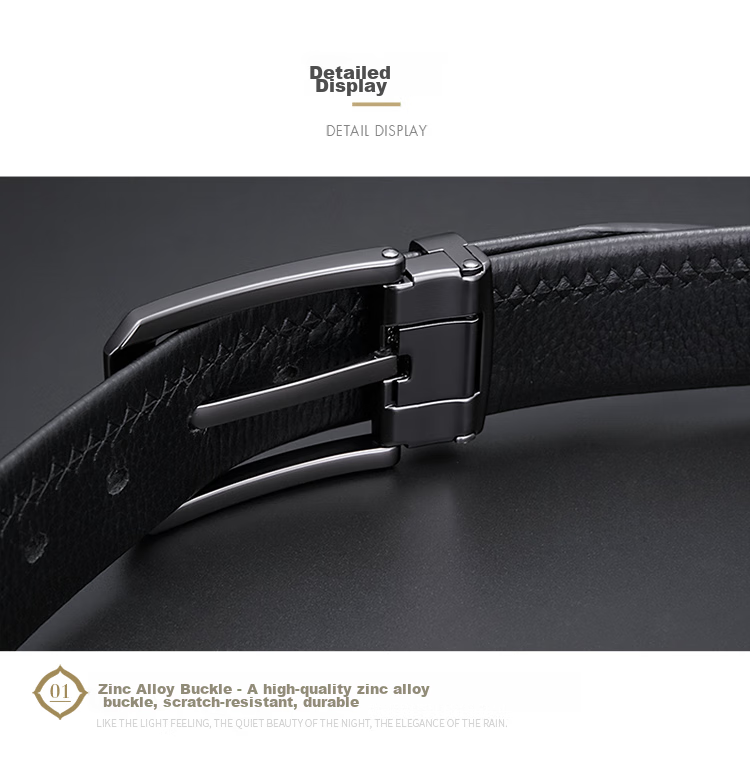 GOLF Pin Buckle Leather Belt for Men, Double-Sided Cowhide Wear-Resistant Waistband for Middle-Aged And Young Men, Gift Box Set, Present for Father 26