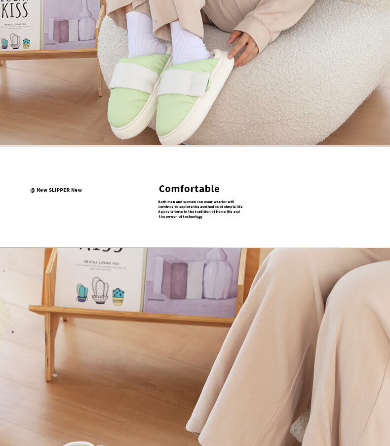 LangSha Winter Cotton Slippers for Women, Cute And Warm Home Slippers, Outdoor Waterproof Non-Slip Thick-Soled Maternity Shoes, Furry Cotton Shoes for Me 16