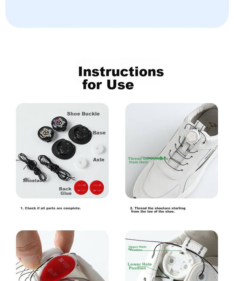 FOOTOPPO Rotary Buckle Shoe Laces, Lazy Buckle, Rotating Fastener, Sports No-Tie Shoe Buckle, Rotating Button for Me 18