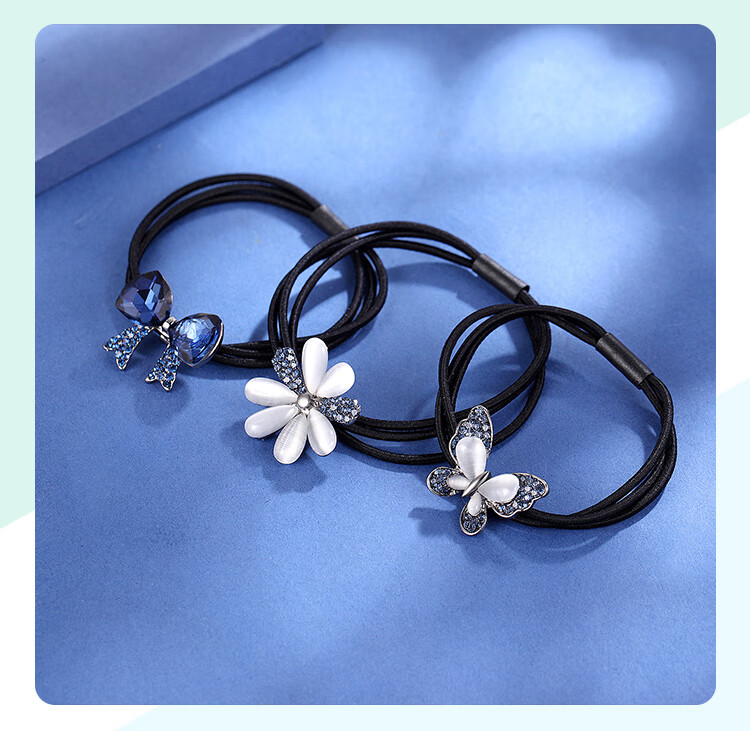 CHIMERA 3-Piece Luxury Hair Ties, High Ponytail Hair Bands, Back of Head Bun Ties, Hair Accessories for Women, Mid-Autumn Festival Gift 5